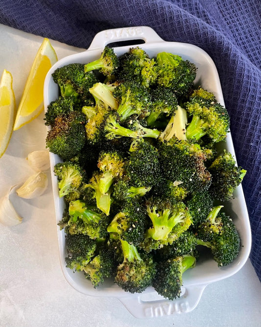 Roasted Broccoli with lemon garlic butter